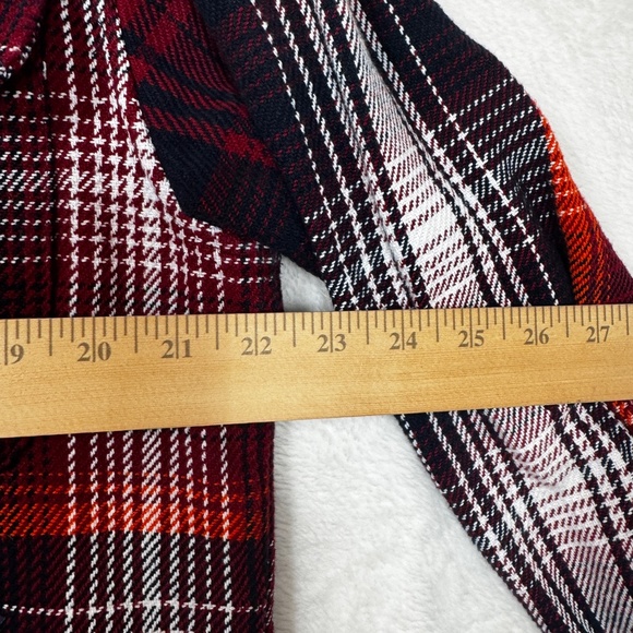 Tommy Hilfiger Plaid Shirt Mens Size Large Red Plaid Overshirt Heavyweight Cotto - Picture 7 of 9